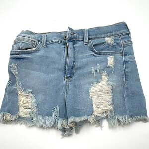 SNEAK PEEK women's distressed high-rise denim shorts size MEDIUM